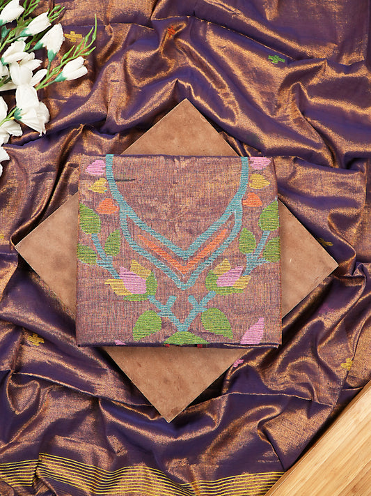 Purple Tissue Jamdani 2-Pc Suit Set