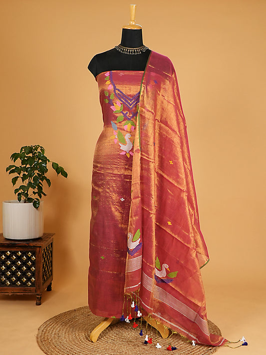Red Tissue Jamdani 2-Pc Suit Set