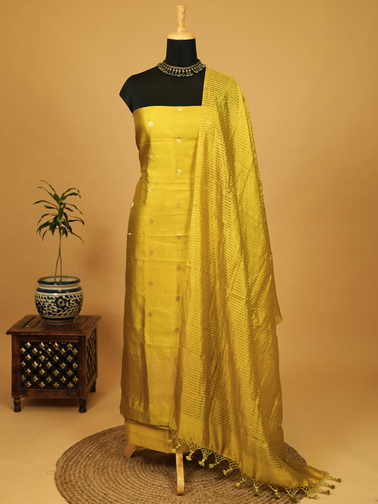 Yellow Kanjivaram Silk Banarasi Suit Set