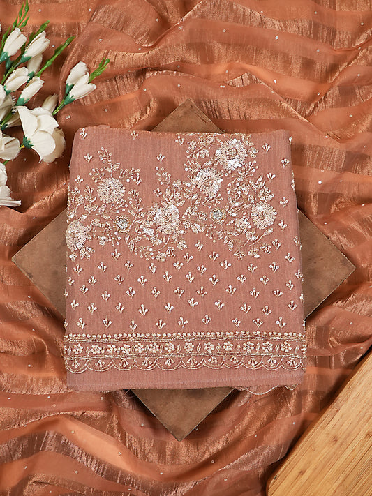 Dusty Rose Tissue Silk Handwork Suit Set