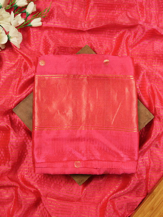 Bright Pink Kanjivaram Silk Banarasi Suit Set