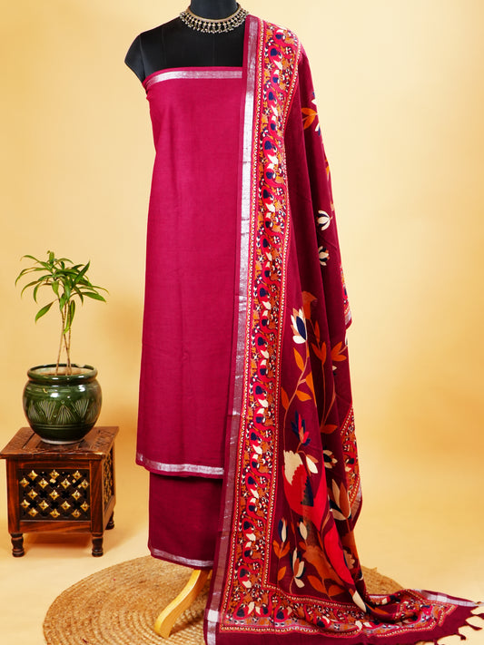 Magenta Organic Linen Suit Set