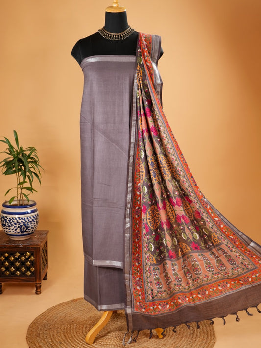 Gray Organic Linen Suit Set