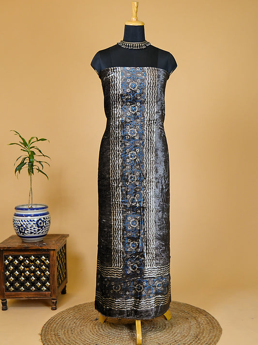 Velvet Kurta Piece with Ajrakh Art