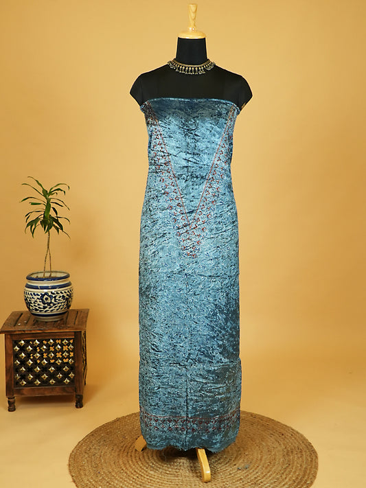 Velvet Kurta Piece with Ajrakh Art