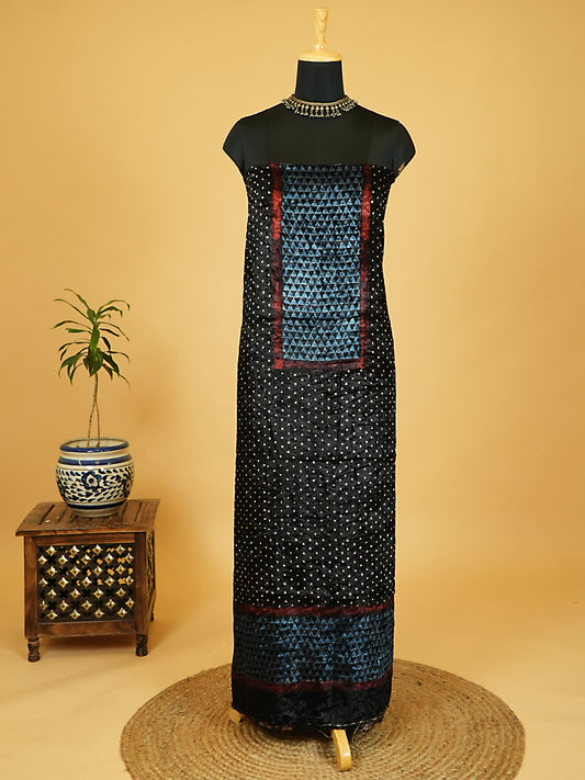 Velvet Kurta Piece with Ajrakh Art