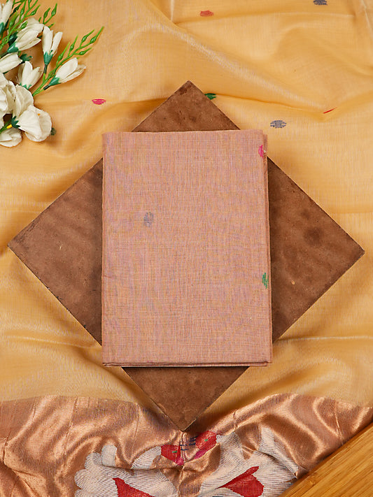 Soft Peach Muslin Jamdani Suit Set with Paithani Dupatta