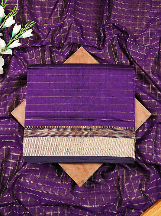 Deep Purple Handloom Maheshwari Silk 2-Piece Suit Set
