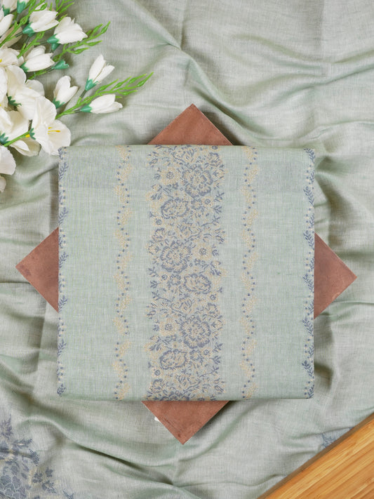 Mint Green Khadi Linen Woven Suit Set