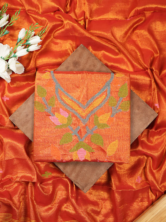 Orange Tissue Jamdani 2-Pc Suit Set