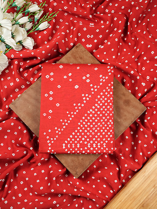 Red Pure Mul Chanderi 2 Piece Suit Set