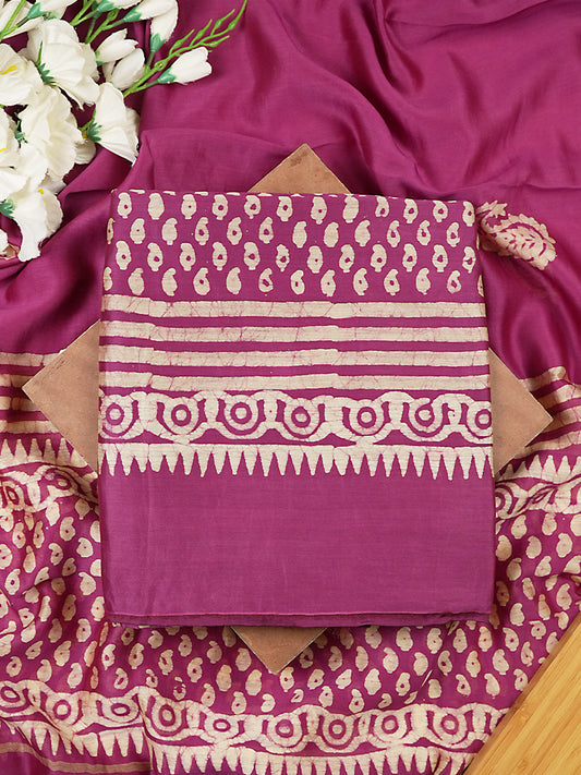 Magenta Maheshwari Silk Suit Set
