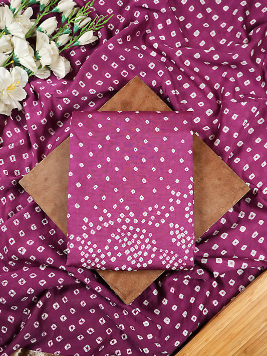 Purple and Dark Purple Pure Mul Chanderi 2 Piece Suit Set