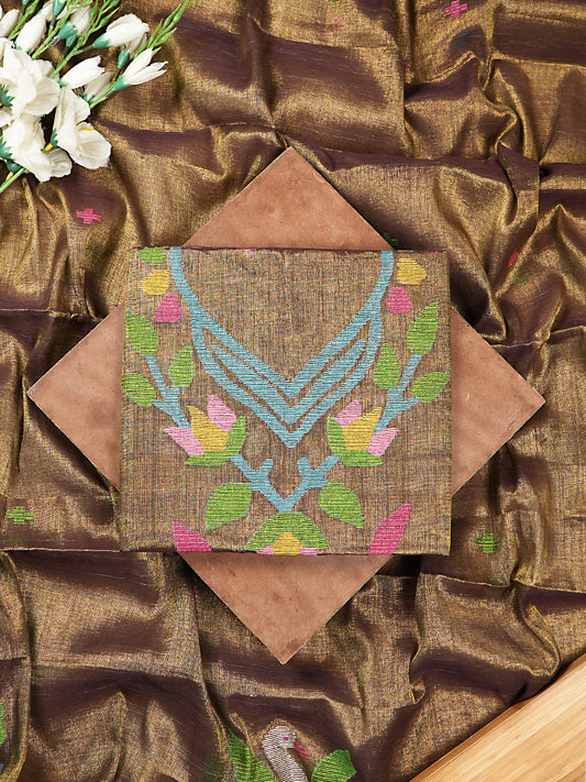 Golden Bronze Tissue Jamdani 2-Pc Suit Set
