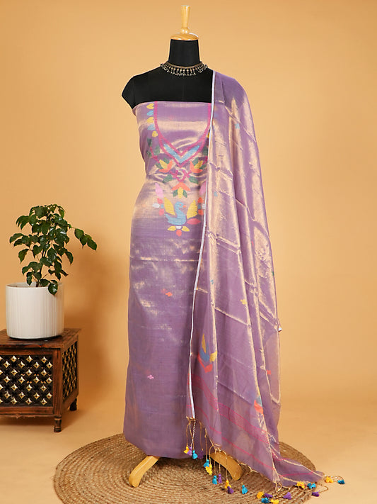 Lavender Tissue Jamdani 2-Pc Suit Set