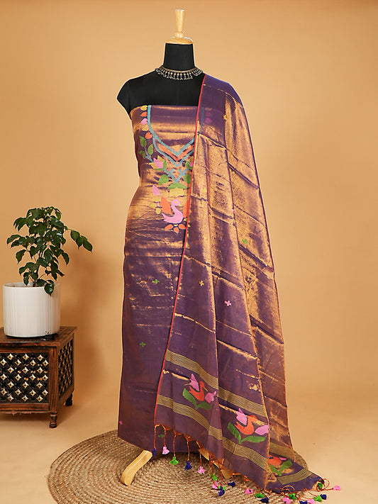 Purple Tissue Jamdani 2-Pc Suit Set