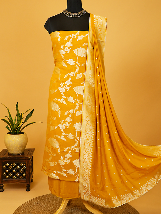 Mustard Khaddi Georgette Suit Set