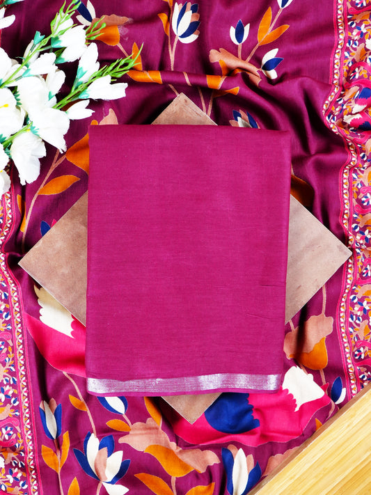 Magenta Organic Linen Suit Set