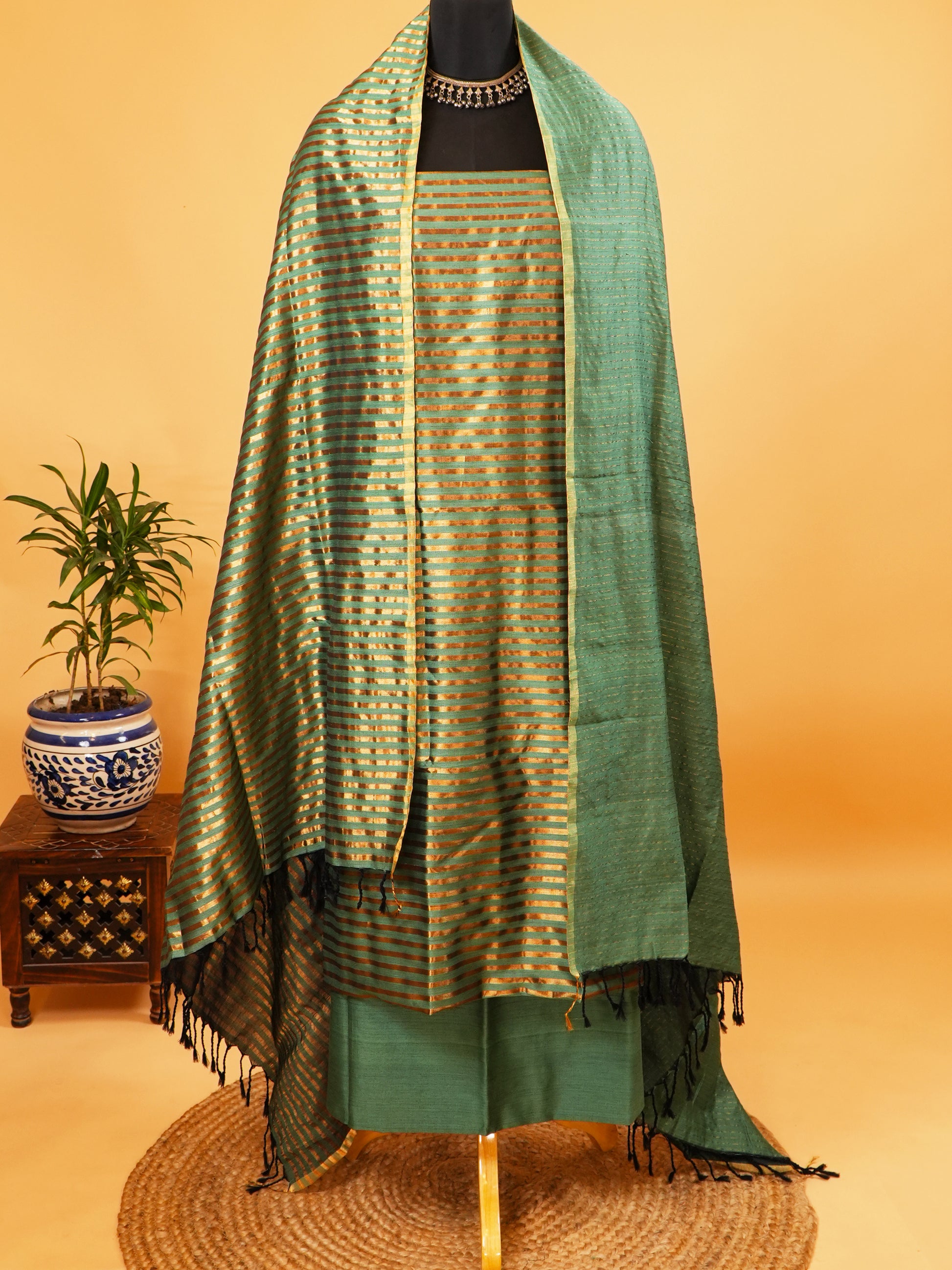 maheshwari silk dress Maya Upcycled Maheshwari Silk Dress | Buy Online | Red, Beige, Black | Charkha & Loom