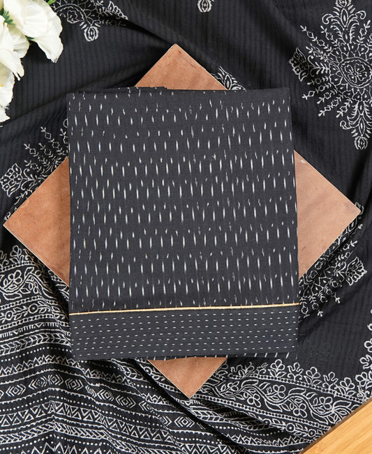 Black & White Ikat Print Suit Set