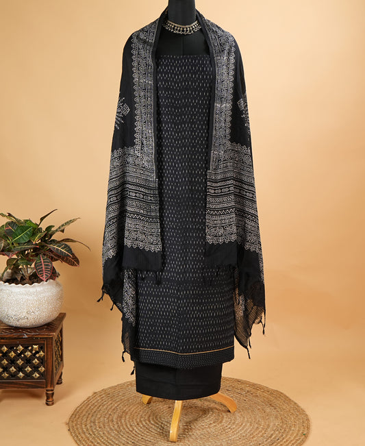 Black & White Ikat Print Suit Set