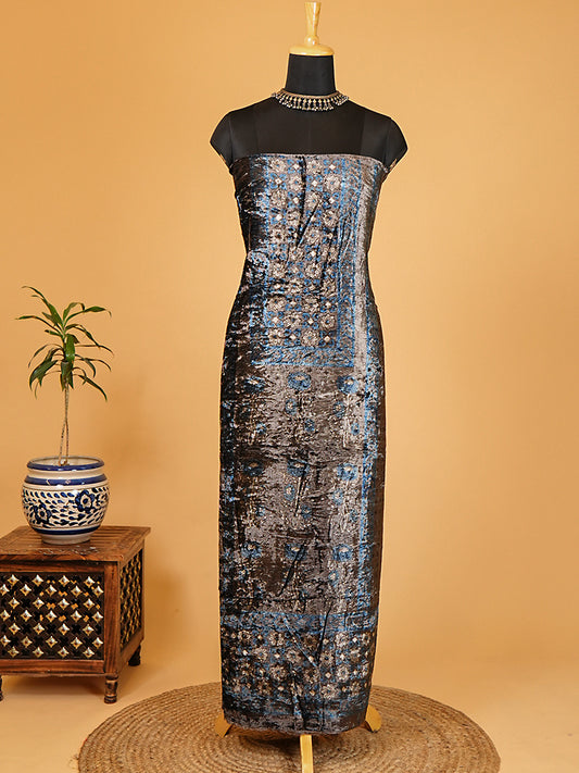 Velvet Kurta Piece with Ajrakh Art
