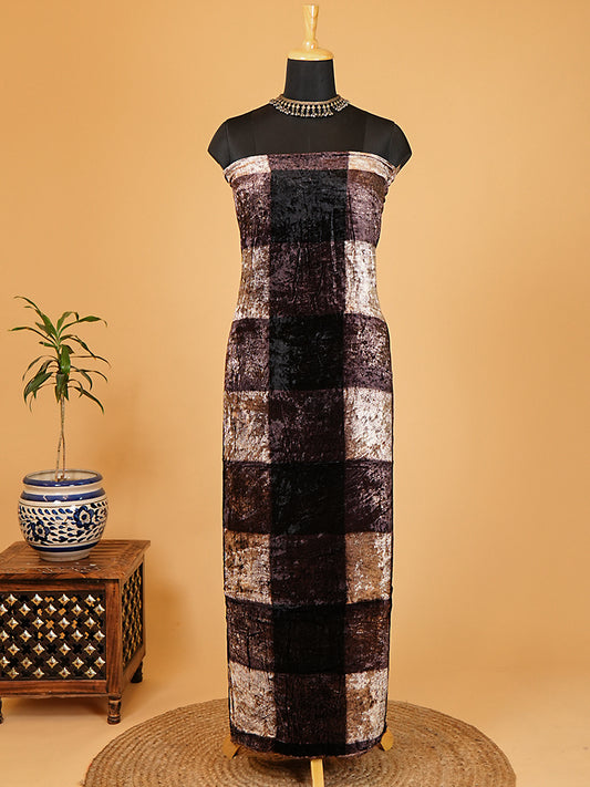 Velvet Kurta Piece with Ajrakh Art