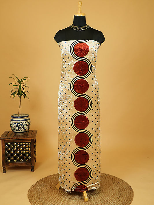 Velvet Kurta Piece with Ajrakh Art